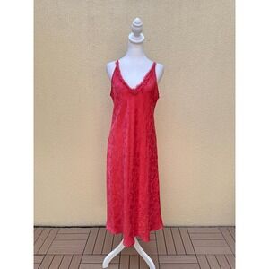 Oscar de la Renta Pink Label red pink polyester slip on chemise Lingerie